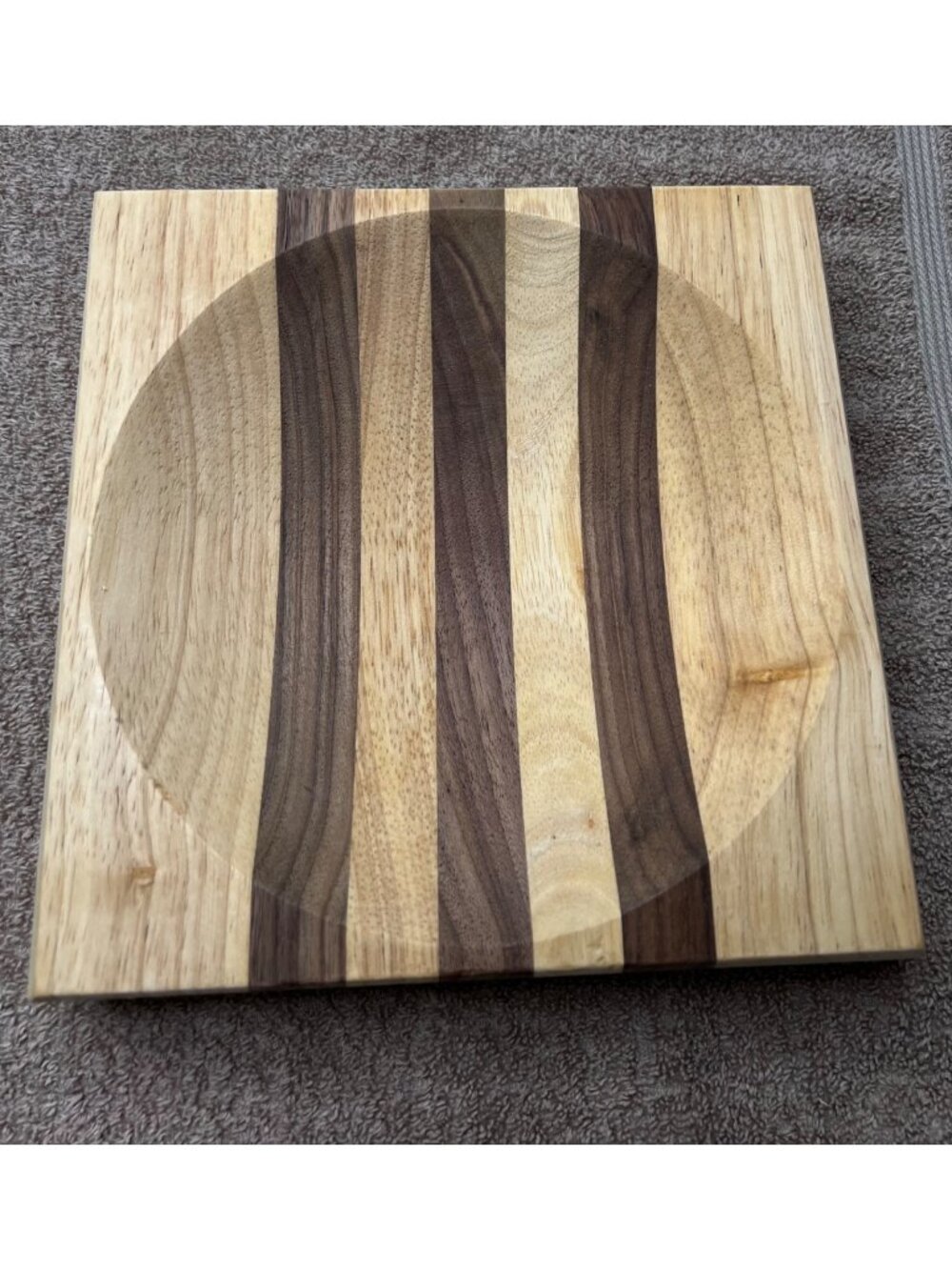 Handcrafted Ulu Chopping Bowl Multi-Toned Natural Wood Design Birch Maple Boho
